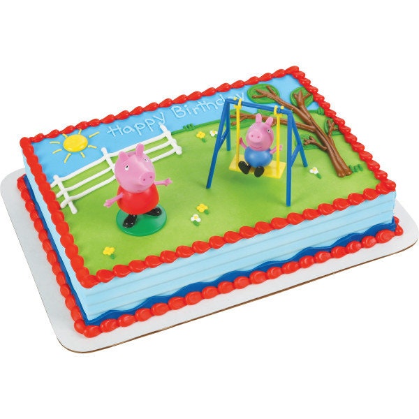 PEPPA PIG Cake Topper Swing Set Birthday Party George Cake Decoration Decoset