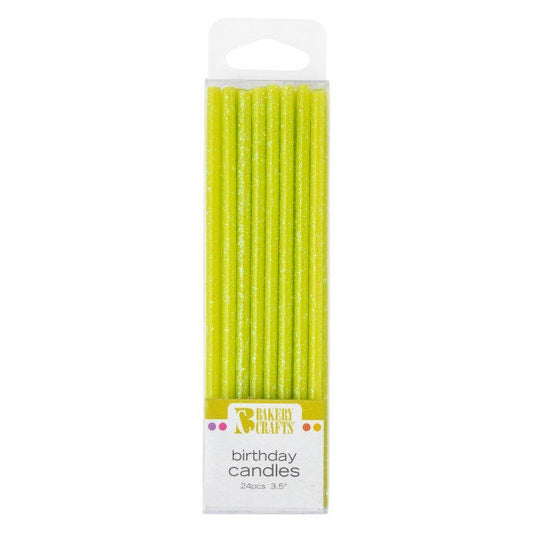 LIME GREEN Candles Birthday Lime Green Slim Glitter Candles Cupcake Cake Toppers for Birthday Party Decoration polka dots