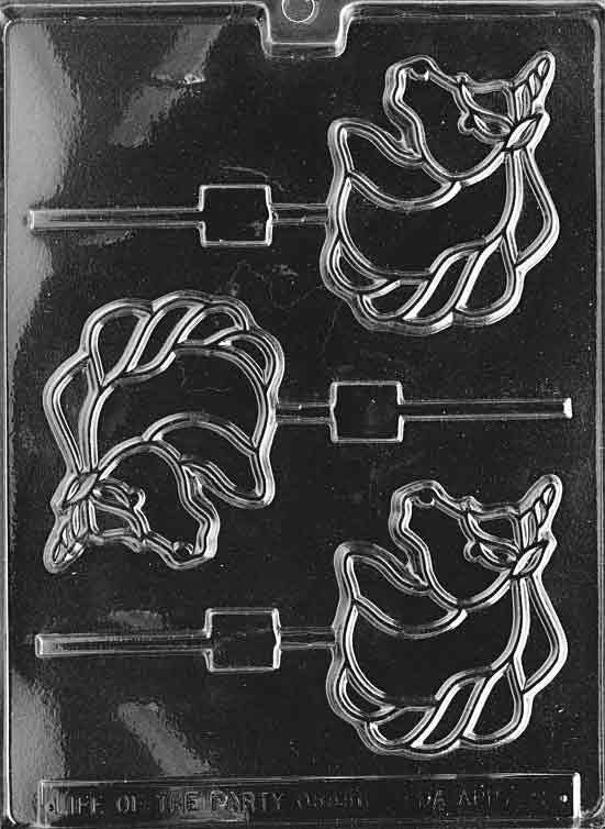 LARGE UNICORN LOLLY Sucker Chocolate Candy Mold Craft Supply