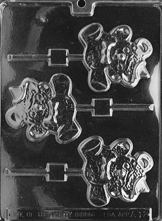 PARTY TEDDY LOLLY Sucker Chocolate Candy Mold Craft Supply