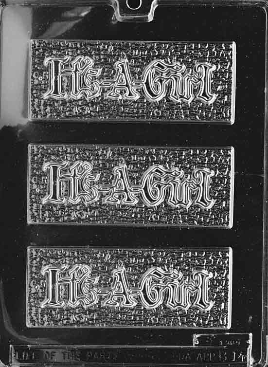 IT'S A GIRL BAR Baby Chocolate Candy Mold Craft Supply