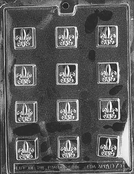 FLEUR DE LIS Square Chocolate Candy Mold Craft Supply