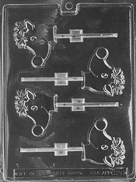 SMALL REINDEER HEAD Lolly Christmas Sucker Chocolate Candy Mold Craft Supply