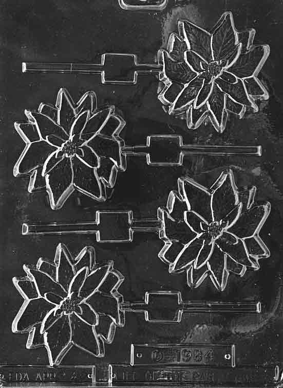 POINSETTIA LOLLY Christmas Sucker Chocolate Candy Mold
