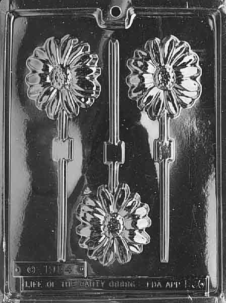 LONG STEM DAISY Lolly Sucker Chocolate Candy Mold Craft Supply