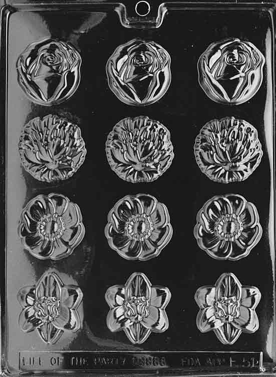ROUND FLOWER MINTS Chocolate Candy Mold