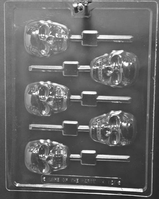 SCARY SKULL LOLLY Halloween Sucker Chocolate Candy Mold Craft Supply