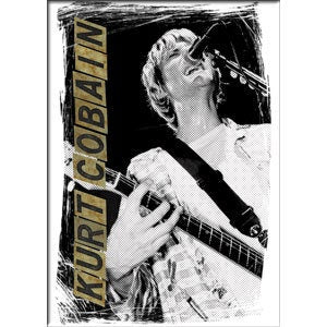 KURT COBAIN Playing Guitar Magnet for Refrigerators and Lockers - Nirvana Rock Band Craft Supply