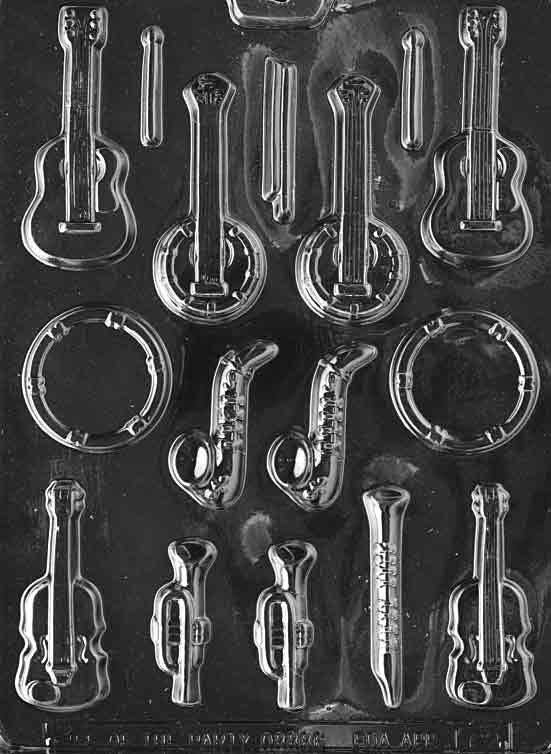 MUSICAL INSTRUMENTS Chocolate Candy Mold Craft Supply