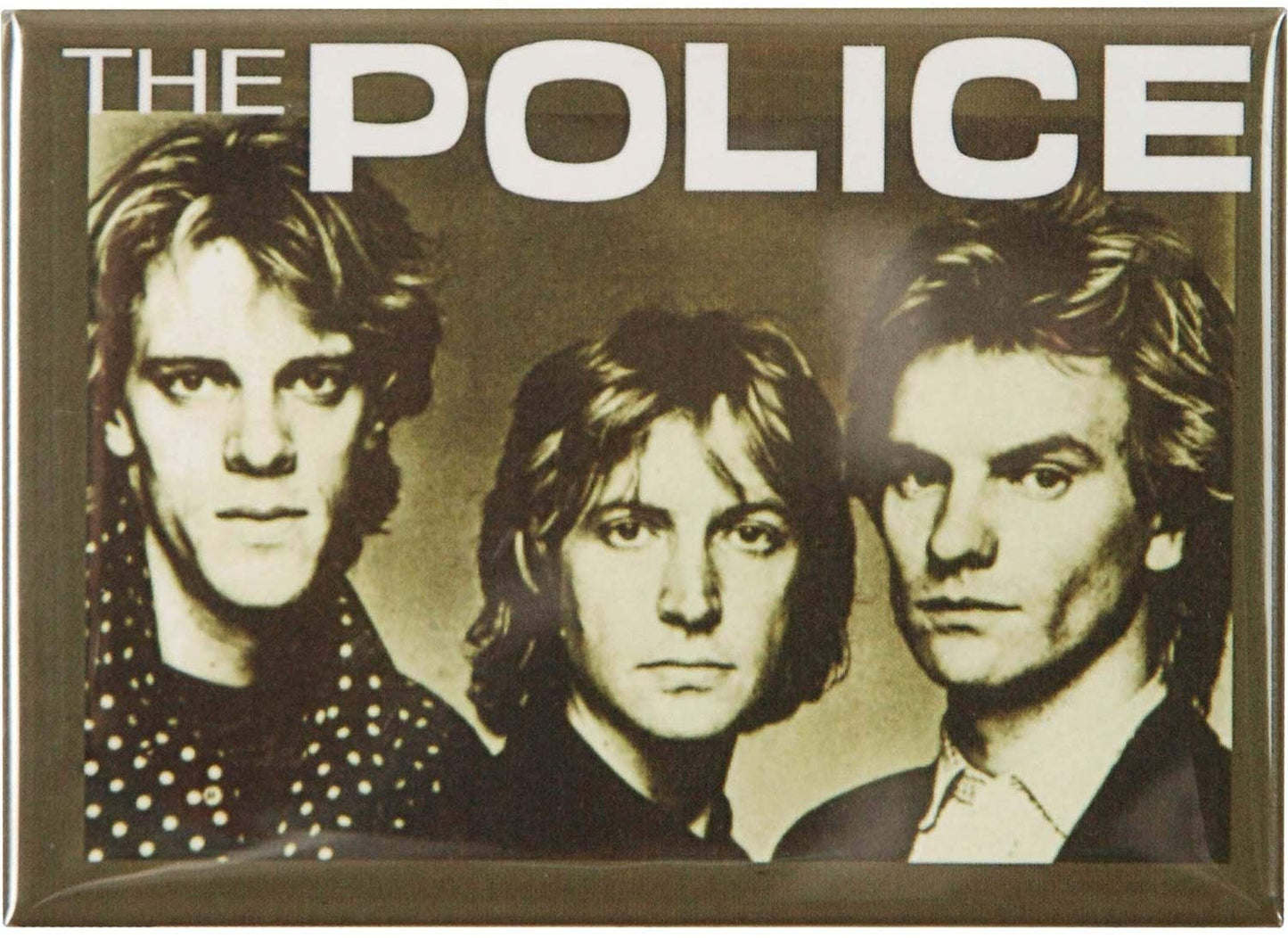 THE POLICE Photo on Green Magnet for Refrigerators and Lockers - Rock Band Craft Supply