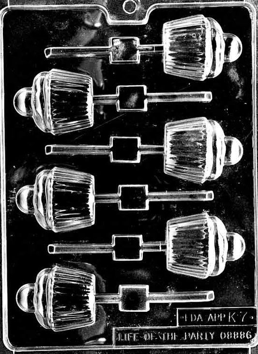 CUPCAKE LOLLY Sucker Chocolate Candy Mold Craft Supply
