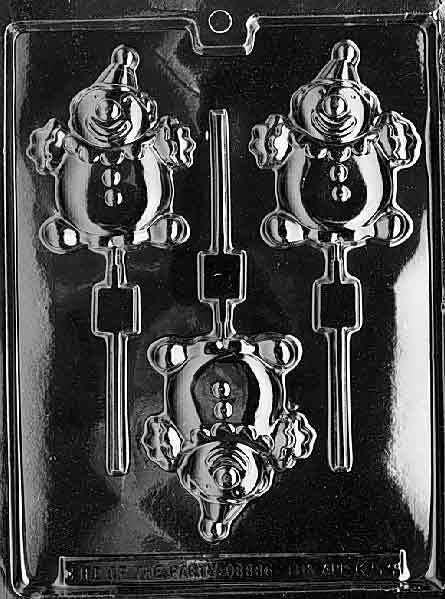 CHUBBY CLOWN LOLLY Sucker Chocolate Candy Mold Craft Supply