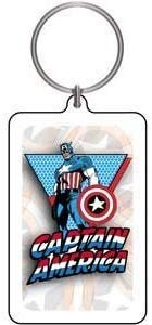 CAPTAIN AMERICA Double Sided Lucite Acrylic Keychain - Marvel Comics Keyring Keyfob