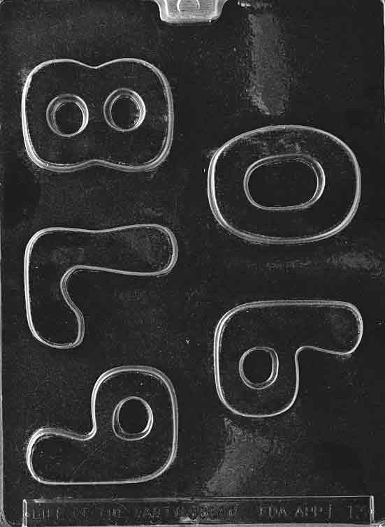 NUMBERS - 6, 7, 8, 9, 0 Chocolate Candy Mold Craft Supply