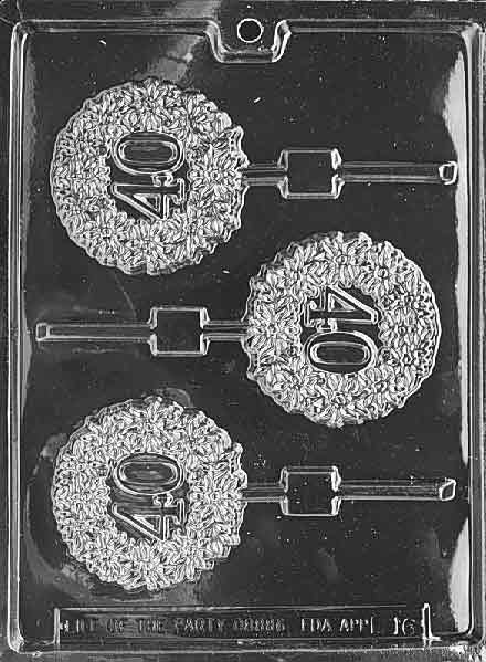 40TH ANNIVERSARY LOLLY Sucker Chocolate Candy Mold