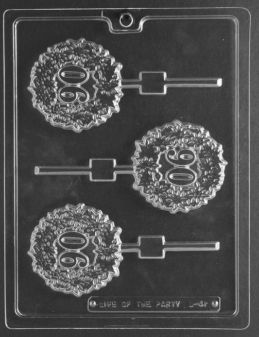 ANNIVERSARY 90th #90 LOLLY Sucker Chocolate Candy Mold Craft Supply