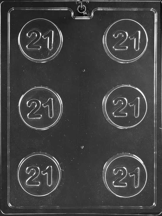 COOKIE MOLD #21 Number 21 Chocolate Candy Mold Craft Supply
