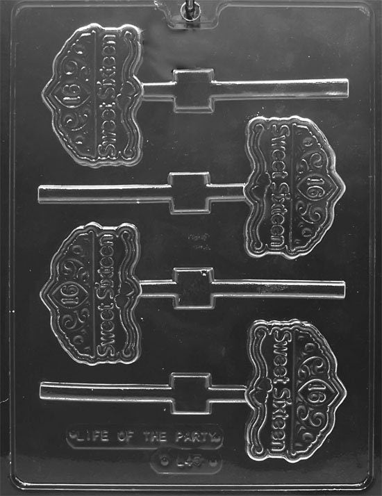 SWEET 16 ON TIARA Lolly Sucker Chocolate Candy Mold Craft Supply