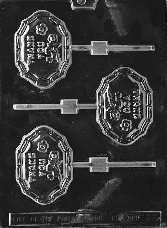 THANK YOU LOLLY Sucker Chocolate Candy Mold