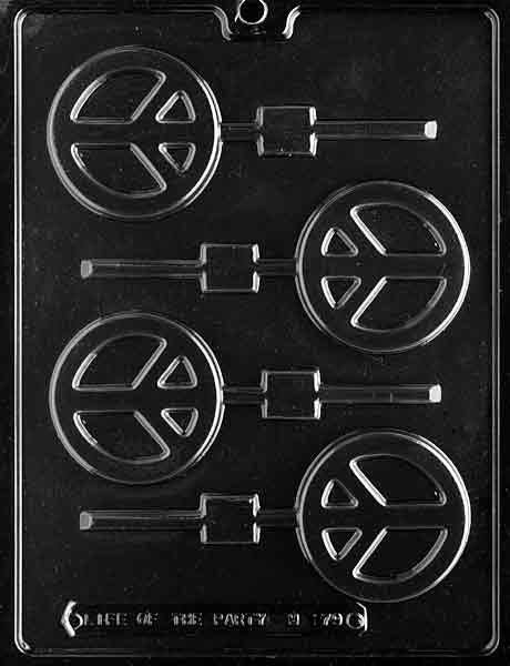 PEACE SIGN LOLLY Sucker Chocolate Candy Mold Craft Supply