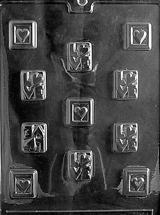 LOVE SQUARES Valentines Chocolate Candy Mold Craft Supply