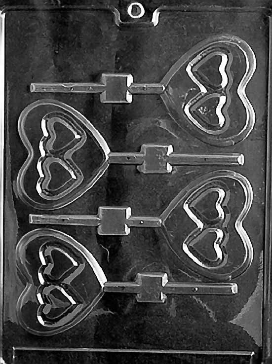 DOUBLE HEART LOLLY Valentines Sucker Chocolate Candy Mold