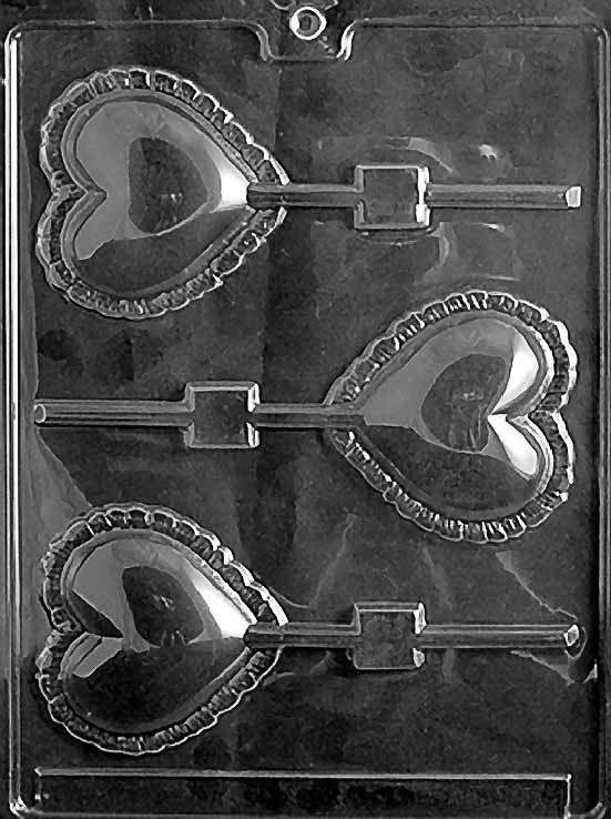 LARGE LACE HEART Lolly Valentines Sucker Chocolate Candy Mold Craft Supply