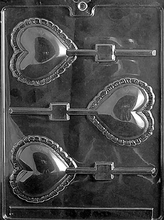 LARGE LACE HEART Lolly Valentines Sucker Chocolate Candy Mold Craft Supply