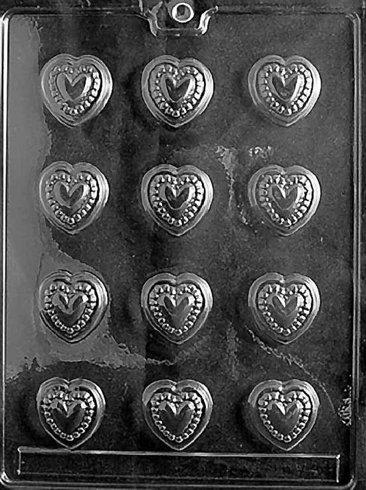 BEADED HEARTS Valentines Chocolate Candy Mold Craft Supply
