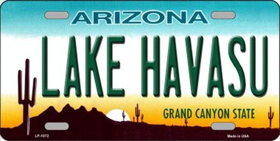 LAKE HAVASU ARIZONA State Background Metal License Plate