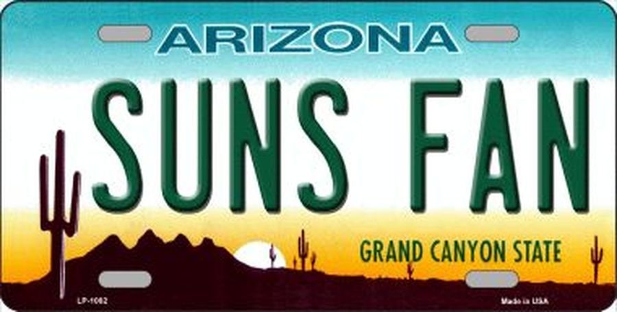 SUNS FAN ARIZONA State Background Metal License Plate Craft Supply