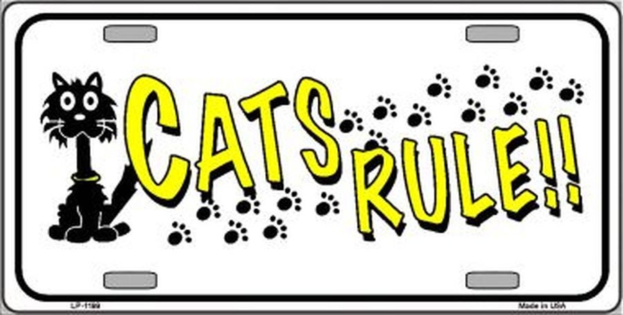 CATS RULE Metal License Plate