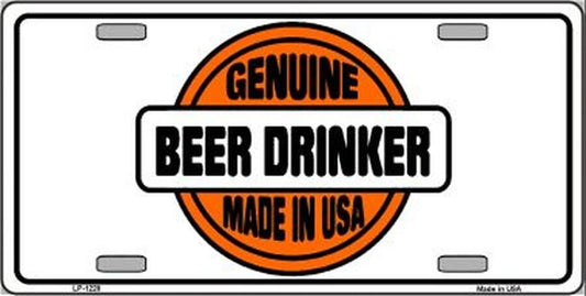 GENUINE BEER DRINKER Funny Metal License Plate Craft Supply