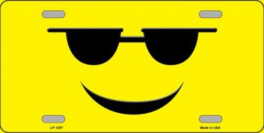 SUNGLASSES COOL SMILEY Face Metal License Plate Craft Supply