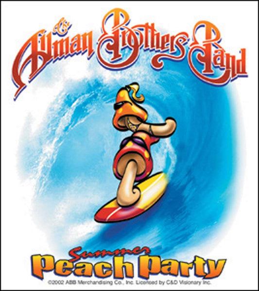 ALLMAN BROTHERS BAND Surfin Summer Peach Party Sticker Decal - Rock Band Craft Supply