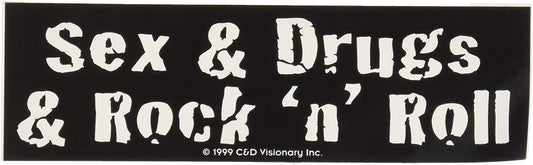 Sex, Drugs, and Rock and Roll Bumper Sticker Decal - Funny