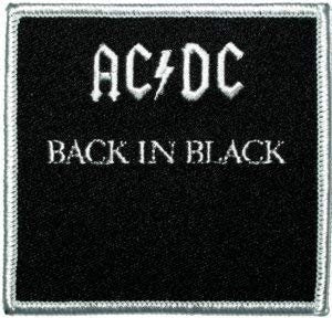 ACDC Back in Black Patch - Embroidered Rock Band Patch Applique Craft Supply