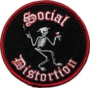 SOCIAL DISTORTION Skeleton Round Patch - Embroidered Rock Band Patch Applique Craft Supply