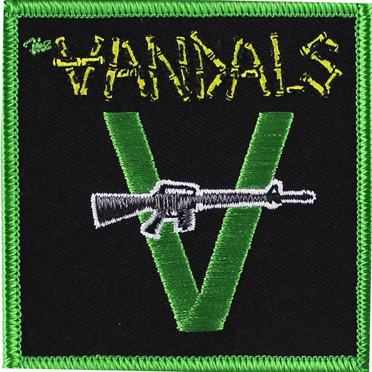 THE VANDALS Logo With Gun Patch - Embroidered Rock Band Patch Applique Craft Supply