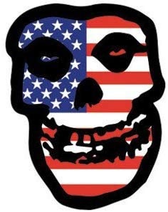 MISFITS Skull U.S. Flag Patch - Embroidered Rock Band Patch Applique
