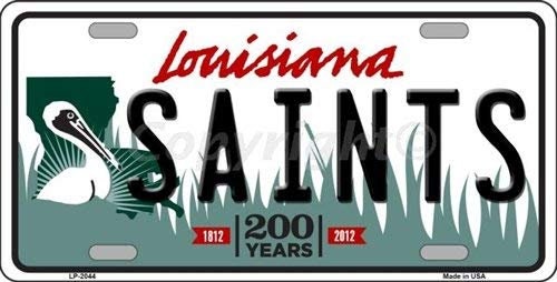 SAINTS Louisiana State Background Metal License Plate Craft Supply