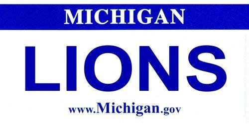 LIONS State Background Metal License Plate Sign Novelty Vanity Football