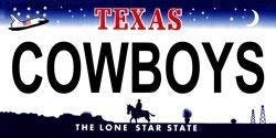 COWBOYS Texas State Background Metal License Plate Sign Novelty Vanity Football Craft Supply