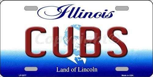 CUBS Illinois State Background Metal License Plate