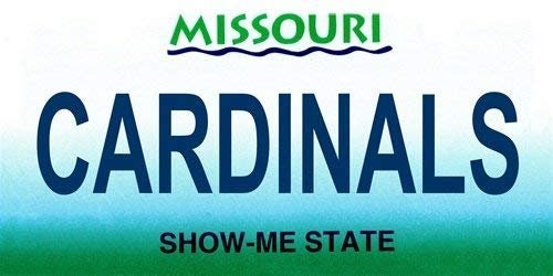 CARDINALS Missouri State Background Metal License Plate Craft Supply