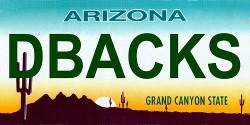 DBACKS Arizona State Background Metal License Plate Craft Supply