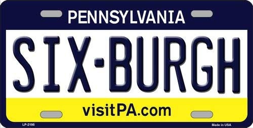 SIXBURGH Pennsylvania State Background Metal License Plate Craft Supply