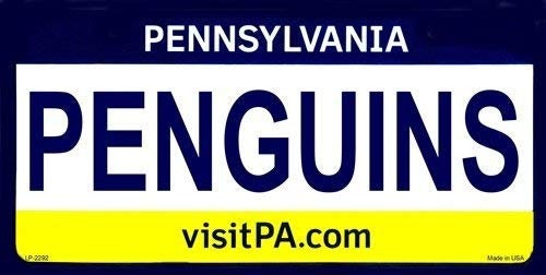 PENGUINS Pennsylvania State Background Metal License Plate