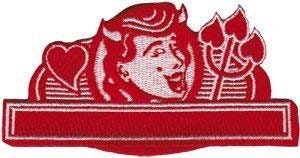 Devil Girl Closeup Patch - Embroidered Patch Applique Craft Supply