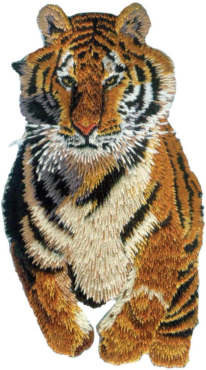 Tiger Safari Patch - Embroidered Patch Applique Craft Supply